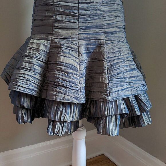 Vintage Y2K Jessica McClintock Cocktail Dress Metallic Strapless Puff Size 4 - Picture 6 of 11